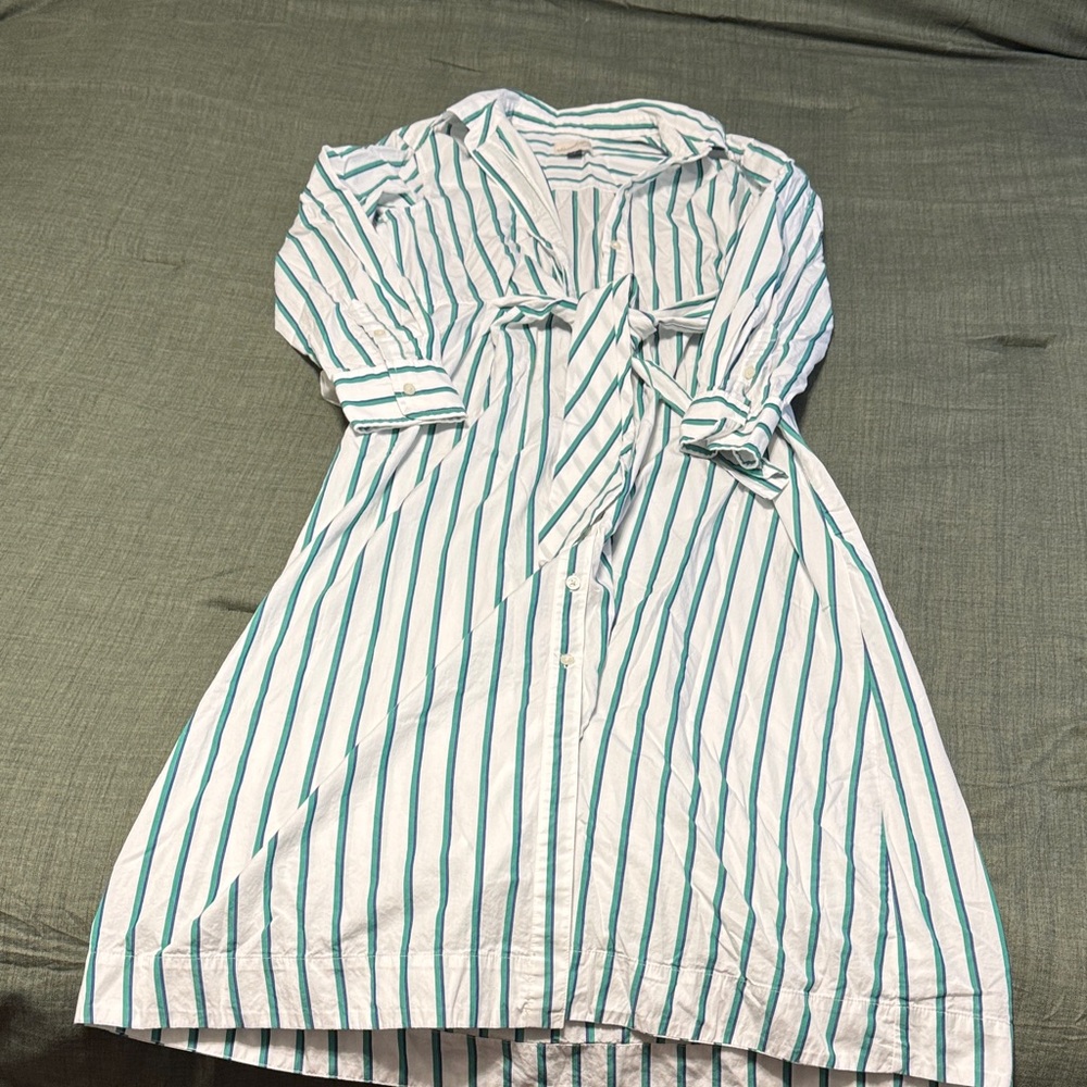 Universal Thread Green and White Striped Maxi Dress